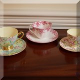 P16. Shelley teacups and saucers. 